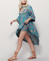Marisela - Bohemian Floral Midi Dress